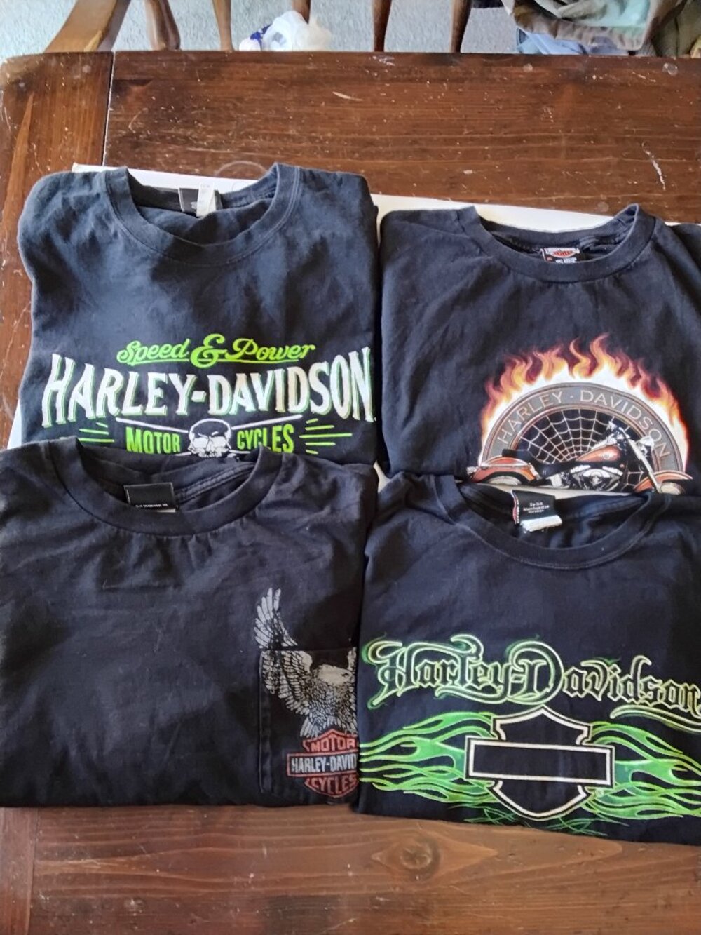Lot of 4 Harley-Davidson Long Sleeve Shirts Men’s XL Kansas Dealerships Tour Bun